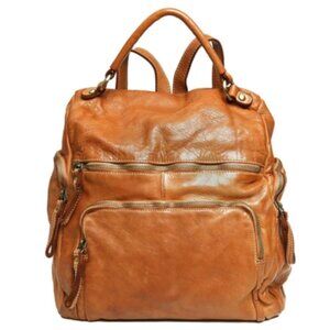 Bolsa Nova Momma Mia Italian Leather Backpack Purse